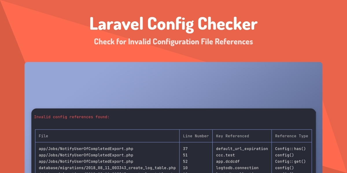 Laravel Config Checker Check for Invalid Configuration File
